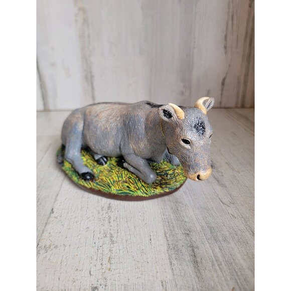 Vintage plaster cow Nativity scene Xmas home decor unique - Picture 2 of 7